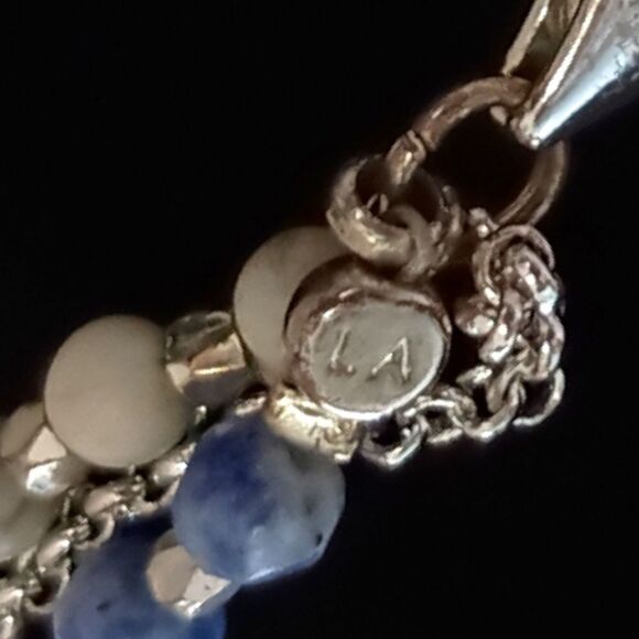 Beaded Elephant Charm Bracelet Multi Strand Blues Silver Tone Dainty Good Luck. - Picture 7 of 16